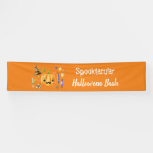 Pumpkin Spooktacular Halloween Bash Party Orange Banner