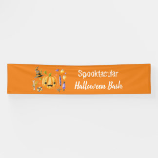 Pumpkin Spooktacular Halloween Bash Party Orange Banner