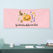 Pumpkin Spooktacular Halloween Bash Party Pink Banner (Messe)