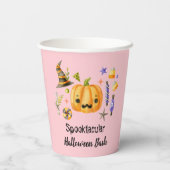 Pumpkin Spooktacular Halloween Bash Party Pink Pappbecher (Rückseite)