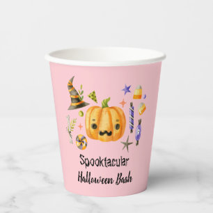 Pumpkin Spooktacular Halloween Bash Party Pink Pappbecher