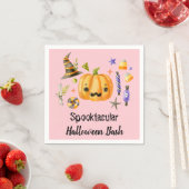 Pumpkin Spooktacular Halloween Bash Party Pink Serviette (Beispiel)