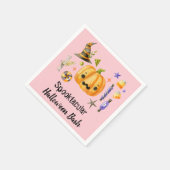 Pumpkin Spooktacular Halloween Bash Party Pink Serviette (Ecke)