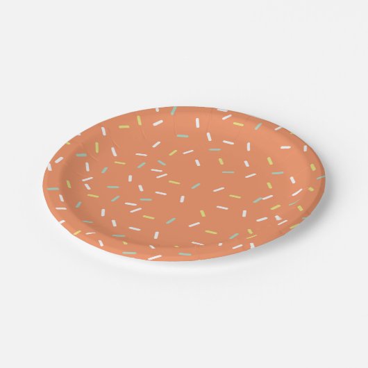 Pumpkin Sprinkle Party Plate Pappteller (Schrägansicht)