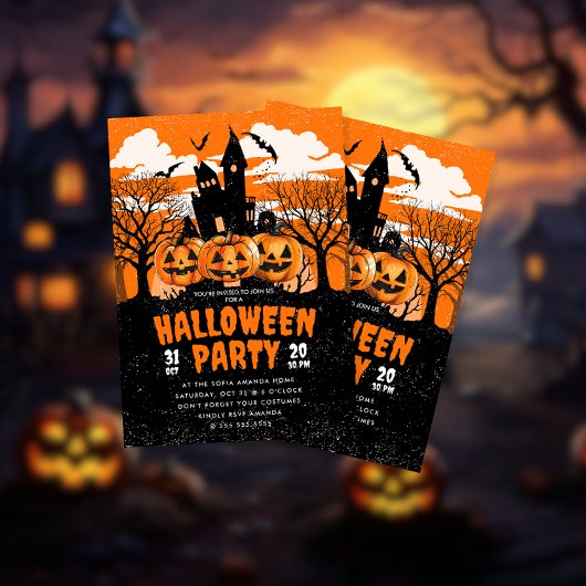 Pumpkin Spuk House Halloween-Party Einladung