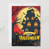 Pumpkin Spuk House Spooktacular Halloween-Party Einladung (Rückseite)