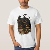 Pumpkin Squad – Dark Jack-o’-Lantern Crew T-Shirt (Vorderseite)