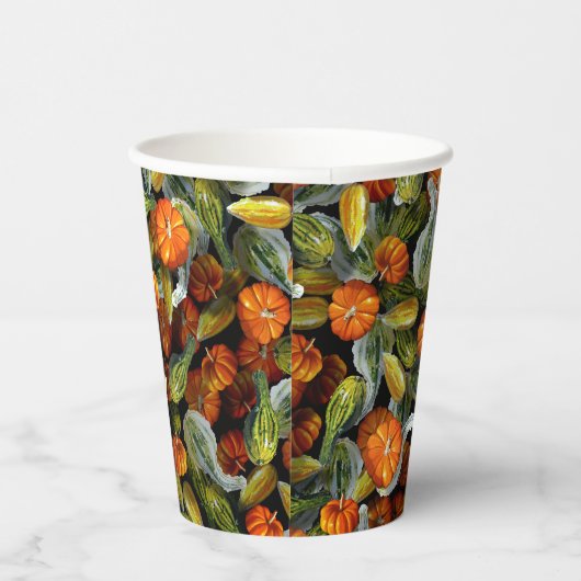 Pumpkin, Squash Autumn Harvest Paper Cups Pappbecher (Rechts)