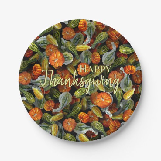 Pumpkin, Squash Autumn Harvest Paper Plate Pappteller (Vorderseite)