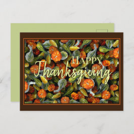 Pumpkin, Squash Autumn Harvest Postcard Postkarte