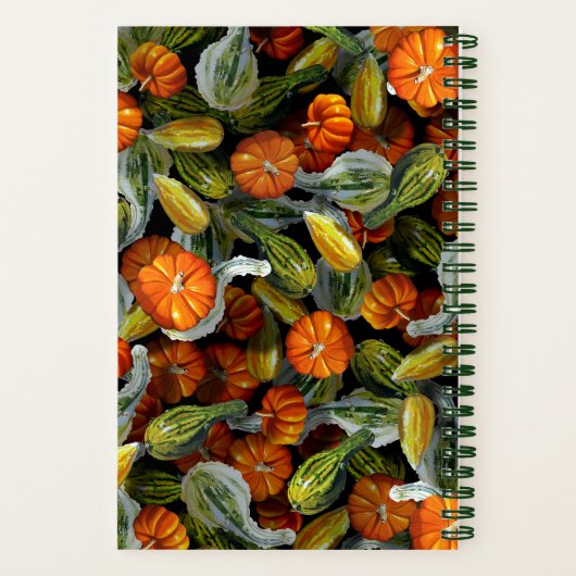 Pumpkin, Squash Autumn Harvest Spiral Notebook Notizblock (Rückseite)