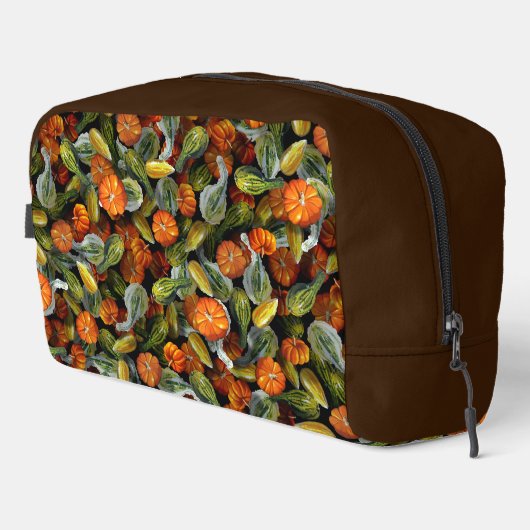 Pumpkin, Squash Autumn Harvest Toilettenbeutel Waschbeutel (Rechte Ecke)
