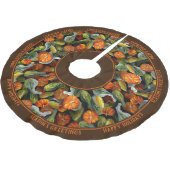 Pumpkin, Squash Autumn Harvest Tree Skirt Polyester Weihnachtsbaumdecke (Schrägansicht)