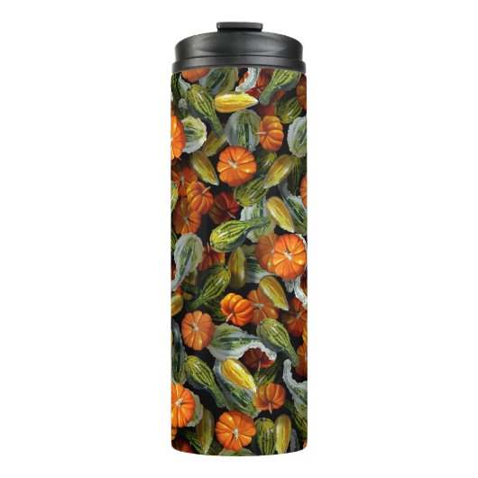 Pumpkin, Squash Autumn Harvest Tumbler Thermosbecher (Vorderseite)