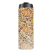 Pumpkin Squash Fall Leopard Print Thermosbecher (Vorderseite)