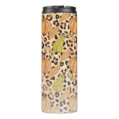 Pumpkin Squash Fall Leopard Print Thermosbecher (Rückseite)
