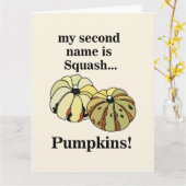 Pumpkin Squash Funny Pumpkins Karte (Gelbe Blume)