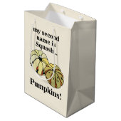 Pumpkin Squash Funny Pumpkins Mittlere Geschenktüte (Rückseite Schrägansicht)