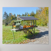 Pumpkin Stand in Vermont im Herbst Poster (Vorne)