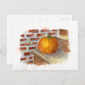 Pumpkin Still Life Wasserfarbe Pumpkin Postcard Postkarte (Vorne/Hinten)