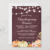 Pumpkin String Lights Erntedank Dinner Einladung (Vorderseite)