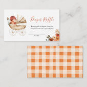 Pumpkin Stroller Floral Baby Shower Diaper Raffle Begleitkarte (Vorne/Hinten)