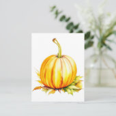 Pumpkin Studie C in Watercolor & Pen Feiertagskarte (Stehend Vorderseite)