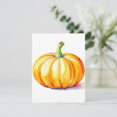 Pumpkin Studie D in Watercolor & Pen Feiertagskarte (Stehend Vorderseite)