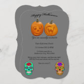 Pumpkin Sugar Skull Halloween-Party Einladung (Vorne/Hinten)