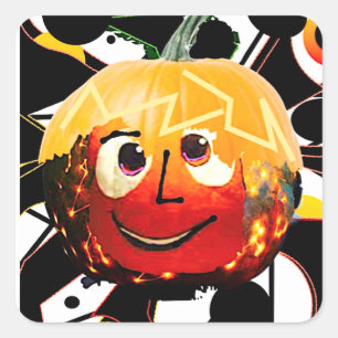 PUMPKIN SUN QUADRATISCHER AUFKLEBER