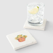 Pumpkin Sunblumen Steinuntersetzer (Seitenansicht)