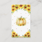 Pumpkin Sunflower Babydusche Windelwanne Begleitkarte (Rückseite)