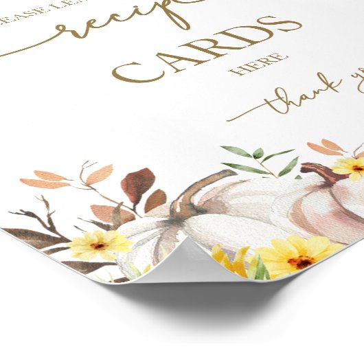 Pumpkin Sunflower Brautparty Rezept Card Signature Poster (Ecke)