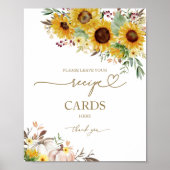 Pumpkin Sunflower Brautparty Rezept Card Signature Poster (Vorne)