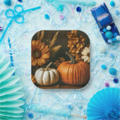 Pumpkin & Sunflower Erntedank Paper Teller (Party)