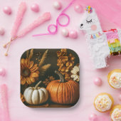 Pumpkin & Sunflower Erntedank Paper Teller (Party)