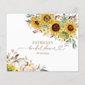Pumpkin Sunflower Fall Brautparty Advisor Cards (Rückseite)