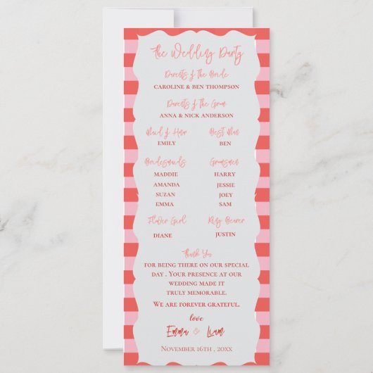 Pumpkin & Sunflower Fall Wedding Program Card Einladung (Rückseite)