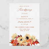 Pumpkin & Sunflower Friendsgiving Folieneinladung (Vorderseite)