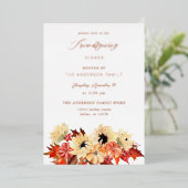 Pumpkin & Sunflower Friendsgiving Folieneinladung (Stehend vorne)