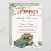 Pumpkin Sunflower Truck Baby Dusche Einladung (Vorne/Hinten)