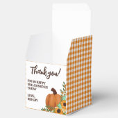 Pumpkin & Sunflowers Orange Gingham Vielen Dank Geschenkschachtel (Geöffnet)
