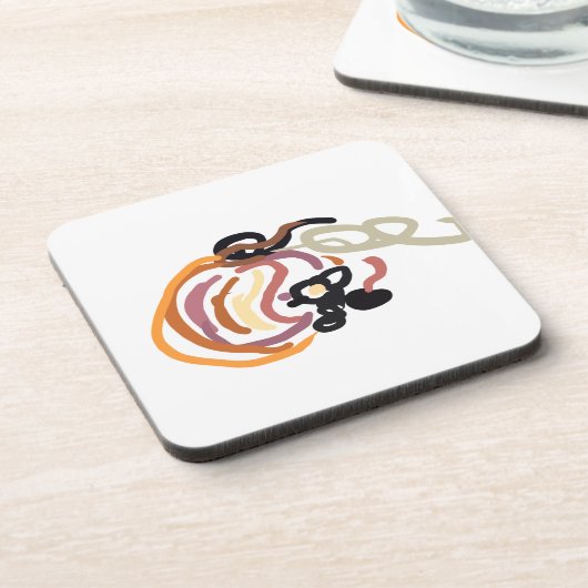 Pumpkin Sunset Autumn cute Getränkeuntersetzer (Linke Seite)