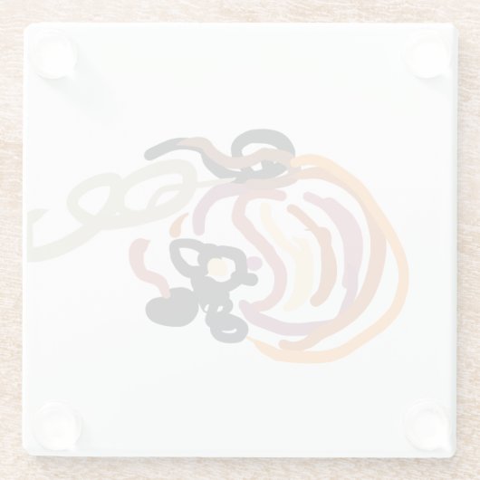 Pumpkin Sunset Autumn cute Glasuntersetzer (Rückseite)