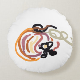 Pumpkin Sunset Autumn cute Rundes Kissen