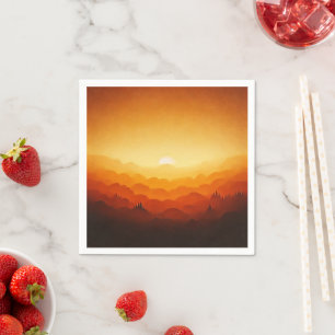 Pumpkin Sunset Fall Gradient Découpage Napkins Serviette