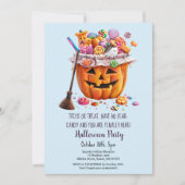 Pumpkin-Süßigkeiten Hexenkammer-Halloween-Party Einladung (Vorderseite)