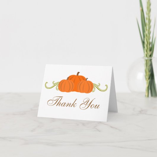 Pumpkin Swirls Fall Wedding Thank You Card Dankeskarte (Vorderseite)