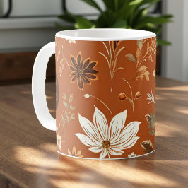 Pumpkin Tasse Terracotta Wasserfarbene Herbstlaube