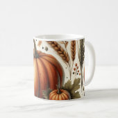 Pumpkin-Tasse Wasserfarbe Herbstlaub Kaffeetasse (VorderseiteRechts)